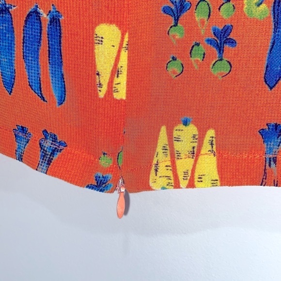 Vintage orange fruit and veggie print top size xsmall - Picture 3 of 6